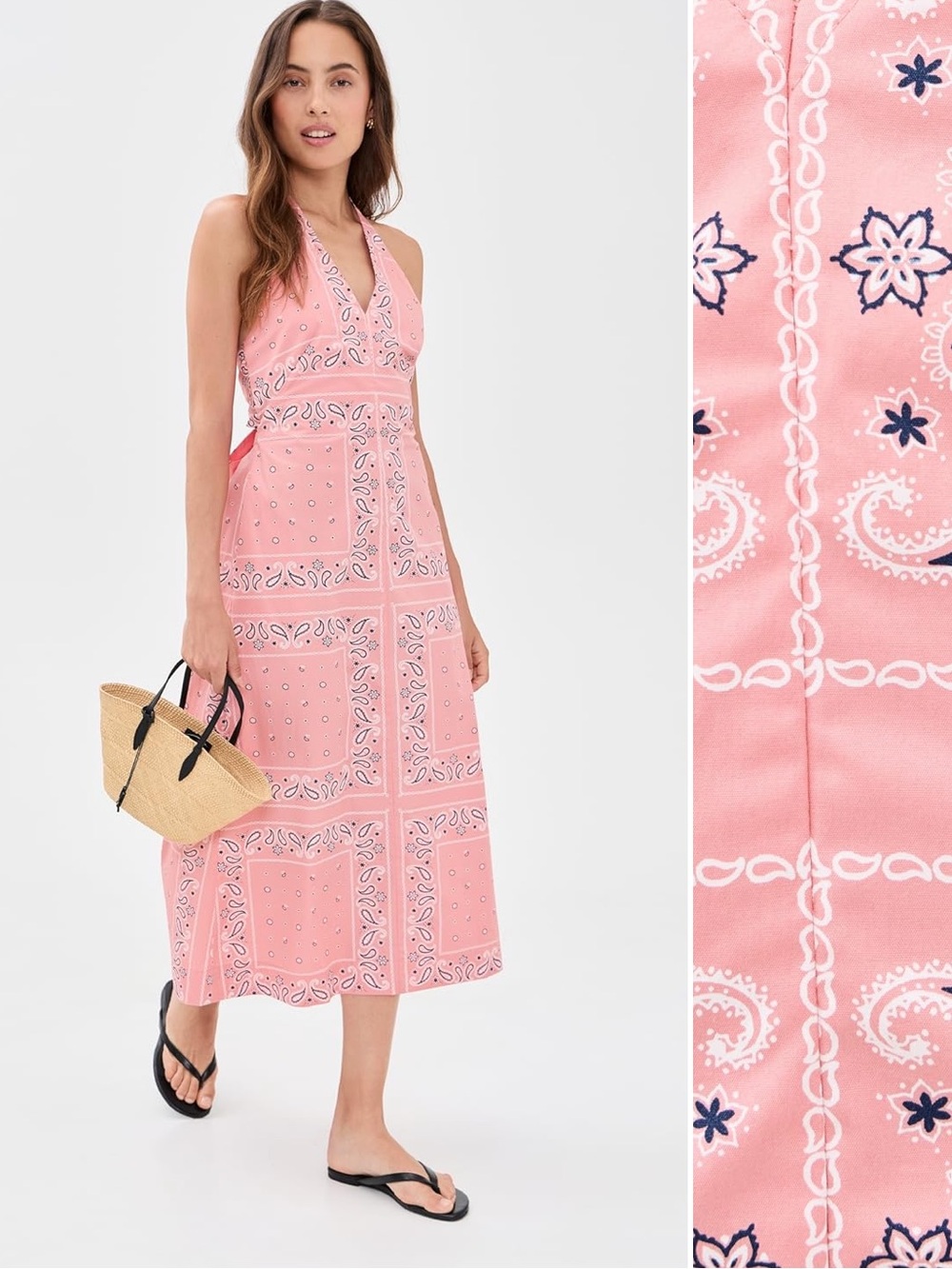 NWT Madewell x Shopbop Smocked Halter Midi Dress in Size Small